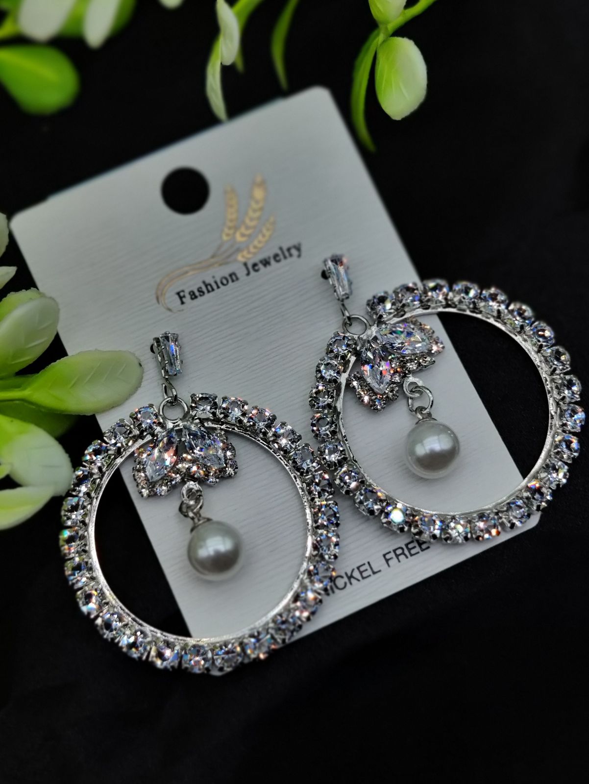 Imported Elegant Earrings  Starburst Pearl,Designs | Best Quality Earrings For Girls &amp; Women | Luxury Look Earrings ( Silver Color )
