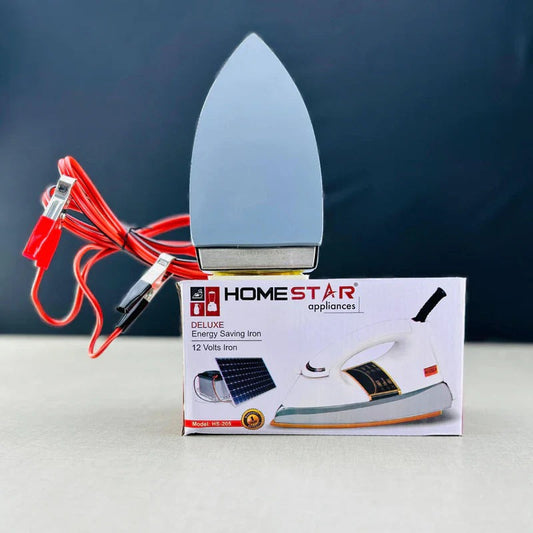 Home Star Solar Iron/Energy Saving Iron | Best Quality 12V Iron | 12 Volt Dry Iron For Heavy Duty | Metal Iron