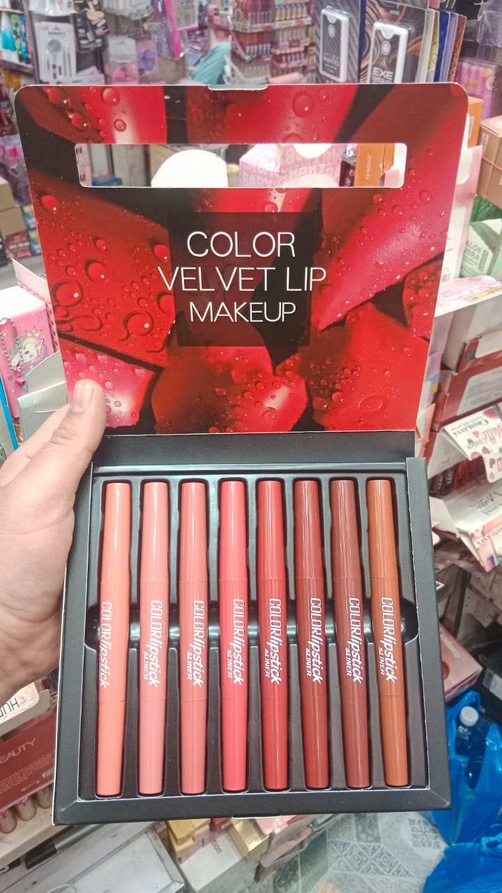 Pack Of 8  2-In-1 Matte Lipstick And Lip Liner Set, Waterproof Long Lasting Makeup Lipliner Pen Set for Women