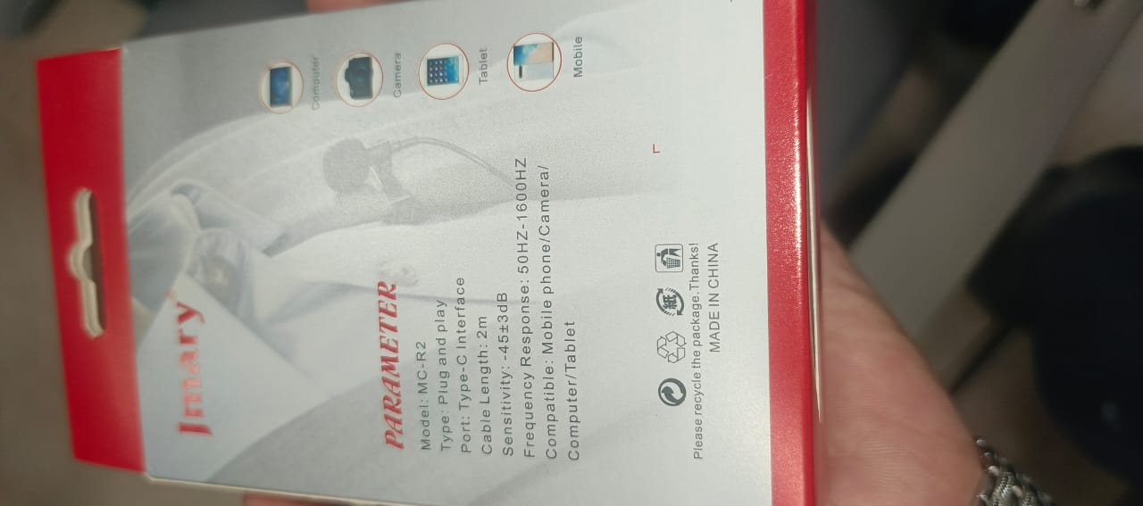 Jmary  TikTok Type-c Lavalier Microphone with Clip Compatible Mobile, Laptop Tab etc