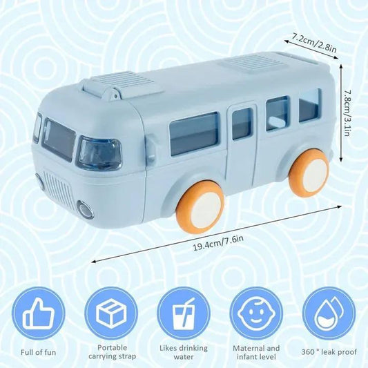 School Bus Water Bottle (Straw Bottle) | School Bus Design Kids Water Bottle