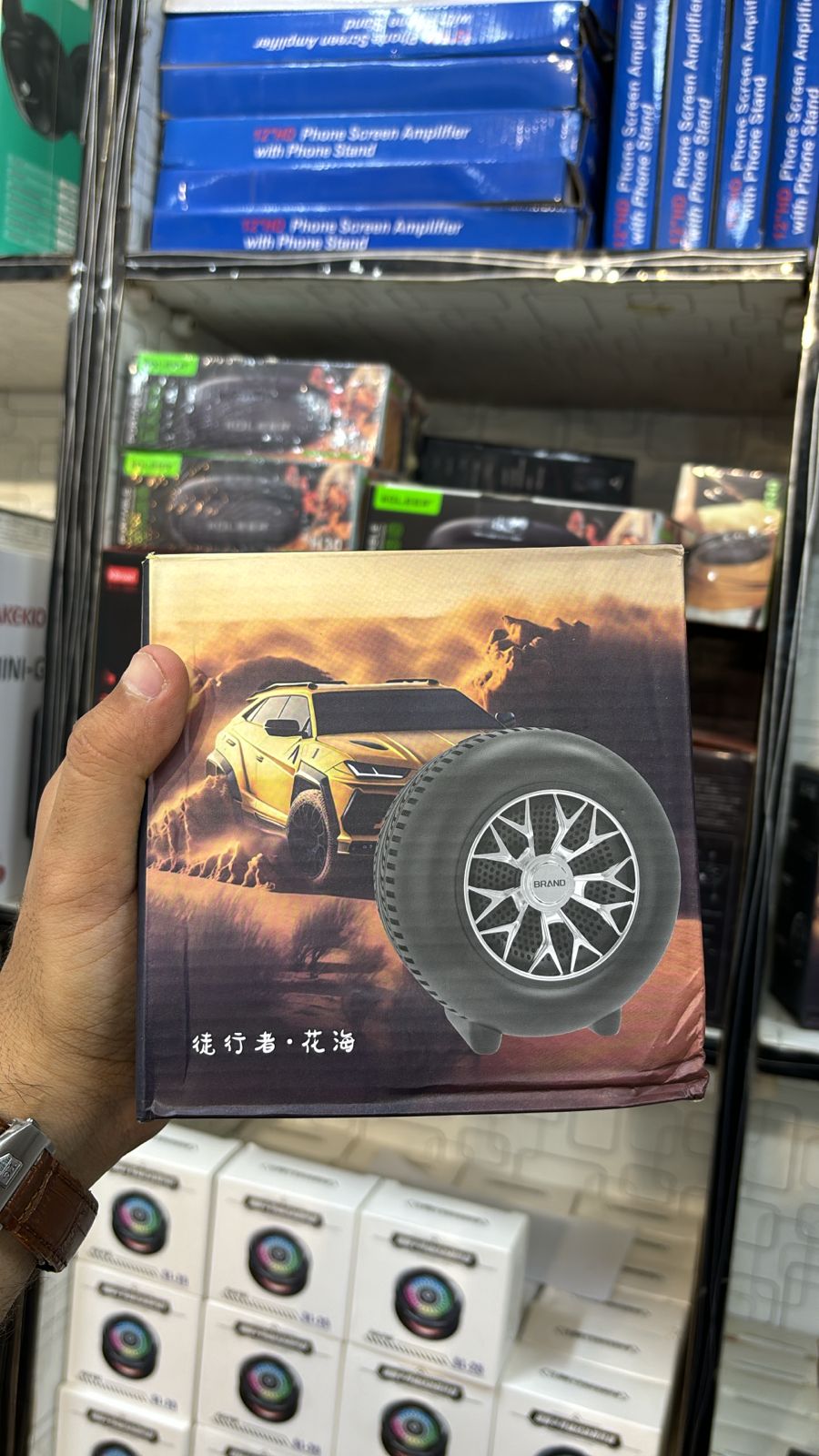 High-Powered Tyre-Shaped Bluetooth Speaker with Deep Extra Bass – Portable Wireless Speaker with Dynamic Sound, LED Lights &amp; Unique Tyre Design for Home, Car, and Outdoor Use