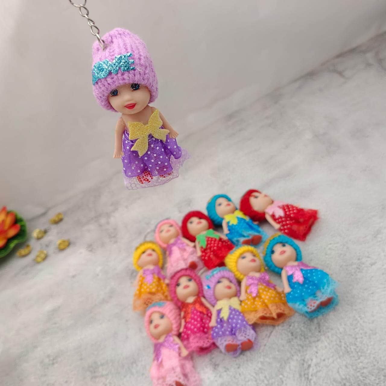 Small Size Doll Key chain For Girls Key Ring Key Holder Key Chain (Random color)