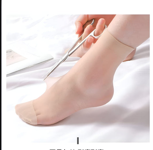 Women’s Thin Silk Transparent Velvet Ankle Socks Pack – Soft Nylon Sheer Breathable Socks for Daily Wear - Black Color