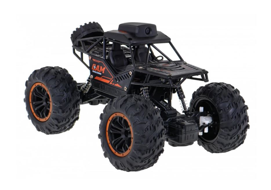 Crawler Cross Country Car With Camera | Remote Control Car With Camera WiFi 720P HD FPV Camera, 2.4Ghz 1:18 Scale Off-Road Remote Control Rechargeable Monster Truck Toys for Boys - Color Black | Toys For Kids | Remote Control Car | RC Car |