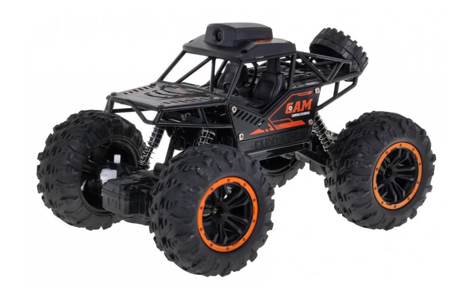 Crawler Cross Country Car With Camera | Remote Control Car With Camera WiFi 720P HD FPV Camera, 2.4Ghz 1:18 Scale Off-Road Remote Control Rechargeable Monster Truck Toys for Boys - Color Black | Toys For Kids | Remote Control Car | RC Car |