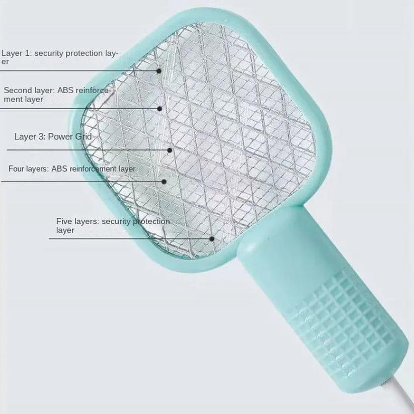 Mini USB Rechargeable Mosquito Racket with UV Light – Portable Electric Bug Zapper &amp; Fly Swatter for Indoor/Outdoor Use, Home, Office, Travel &amp; Camping