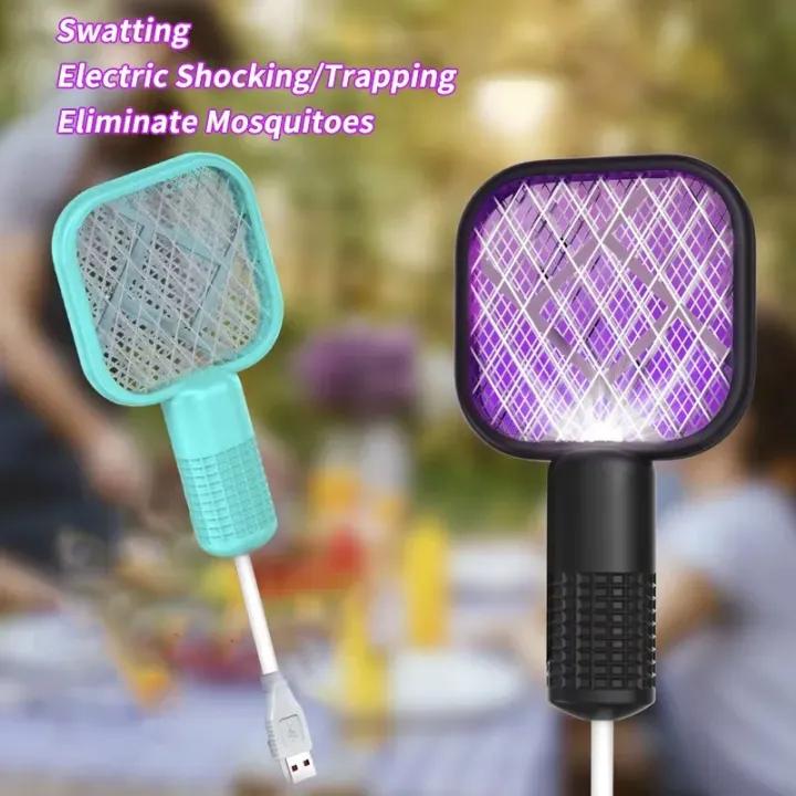 Mini USB Rechargeable Mosquito Racket with UV Light – Portable Electric Bug Zapper &amp; Fly Swatter for Indoor/Outdoor Use, Home, Office, Travel &amp; Camping