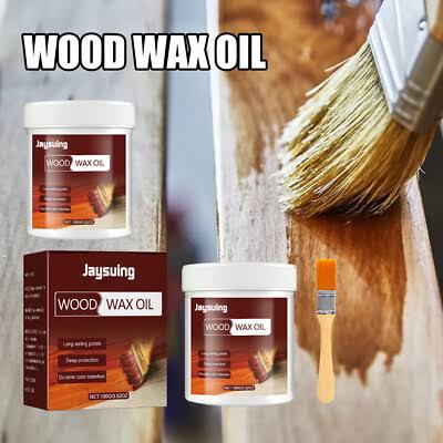 Wood Wax Oil for Furniture – Natural Finish &amp; Deep Wood Nourishment With Bursh 100gm