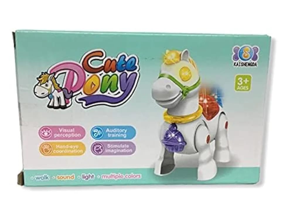 Musical Walking Moving Pony Horse with Light &amp; Sound Battery Operated Toy for Toddlers Kids for Multi Colour