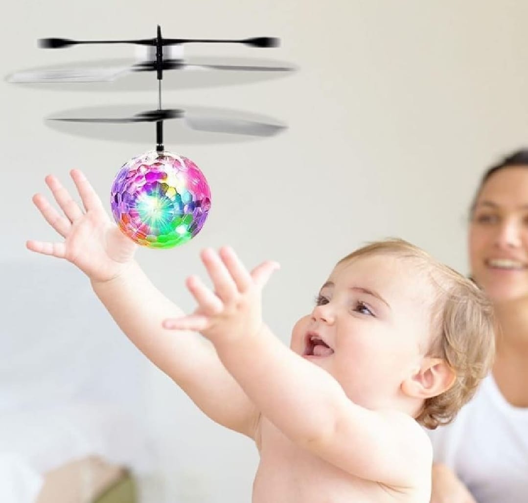 Hand Control Flying Ball with Motion Sensors, 3D Lights, Gravity Sensor, Multi Infrared Induction RC LED Light Helicopter Toy, USB Rechargeable Crystal Ball, Luminous Colorful Hovering Flying Ball for Boys and Girls, Indoor/Outdoor Kids Toy