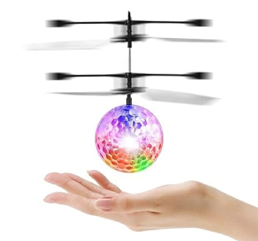 Hand Control Flying Ball with Motion Sensors, 3D Lights, Gravity Sensor, Multi Infrared Induction RC LED Light Helicopter Toy, USB Rechargeable Crystal Ball, Luminous Colorful Hovering Flying Ball for Boys and Girls, Indoor/Outdoor Kids Toy