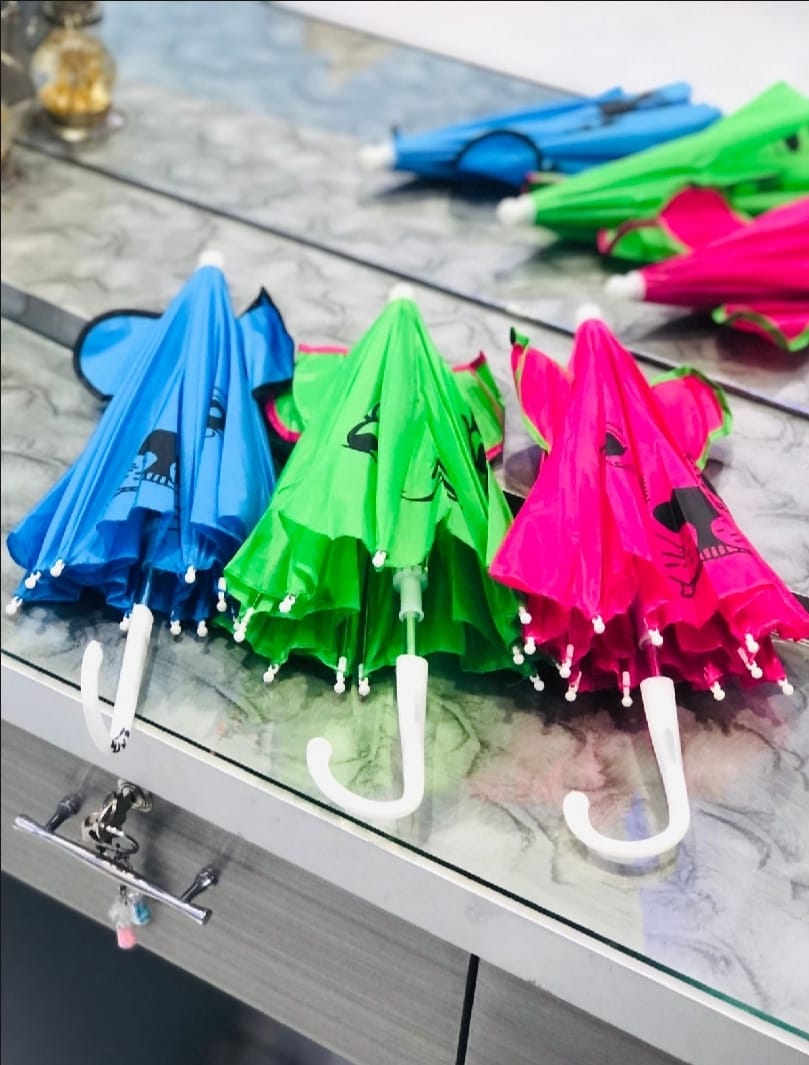 Small Kids Cartoon Umbrella – Multicolor, Random Shape &amp; Design, Lightweight &amp; Compact