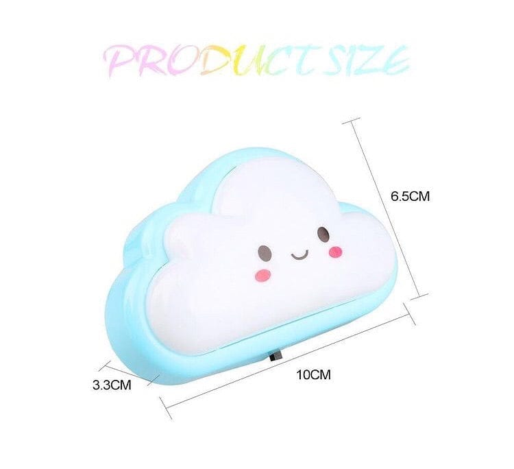 Smiley Cloud Plug-In LED Night Light – Soft Warm Glow Baby Lamp, Kids Night Light for Bedroom &amp; Nursery (Random Color)