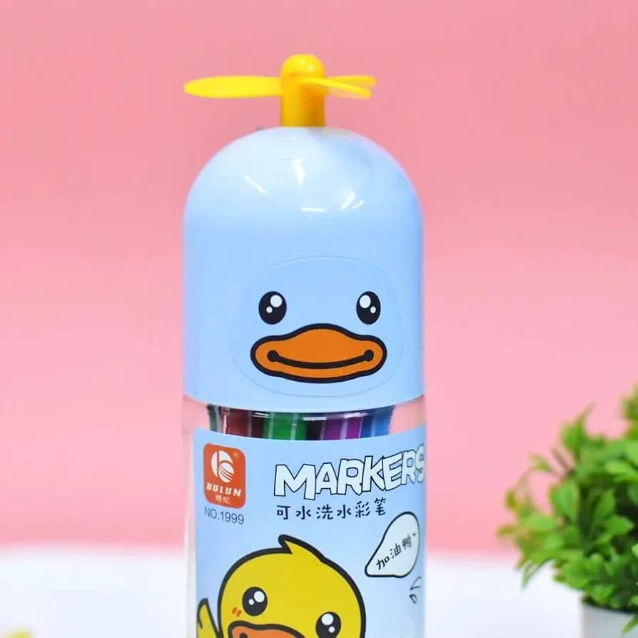 Set of 12 Flomaster Colors – Yellow/Bird Design – Kids Drawing &amp; Coloring Markers