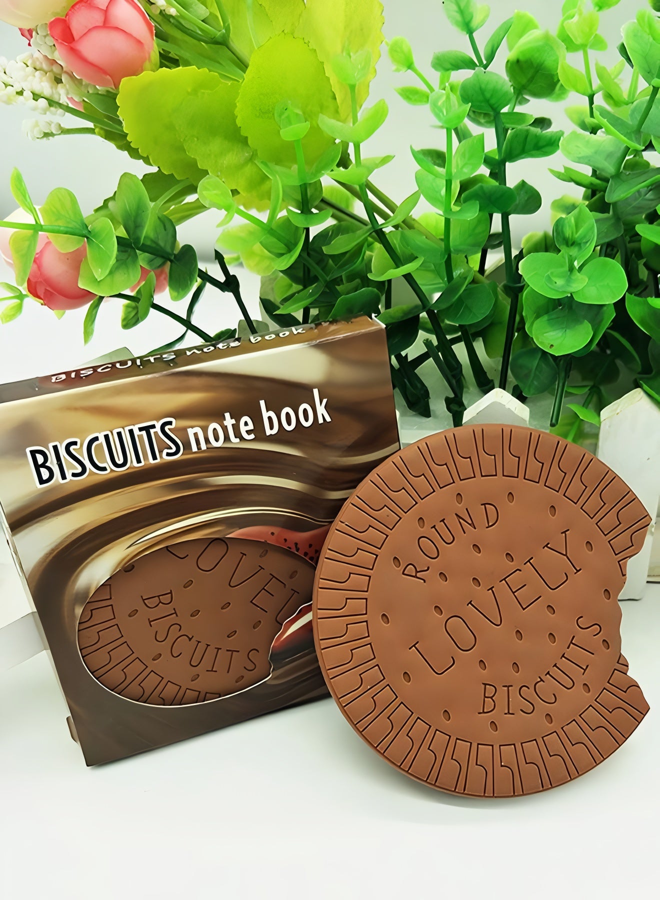 Biscuit Shaped Notebook – 80 Pages Round Steno Pad for Students, Artists &amp; Kids – Fun Chocolate Biscuit Design, Portable Memo Notepad for Notes, Sketching, Doodling &amp; Creative Writing