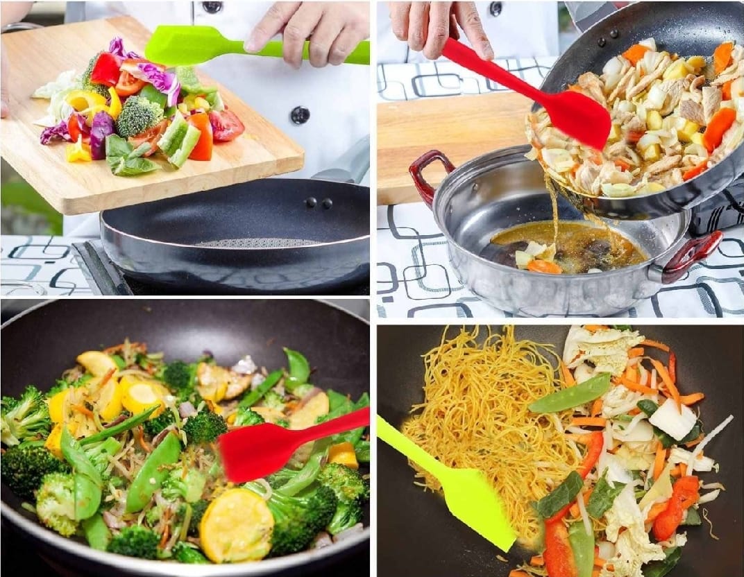 Silicone Spatula 8-Inch – Heat Resistant, Non-Stick Flexible Rubber Scraper Spoon for Kitchen Use