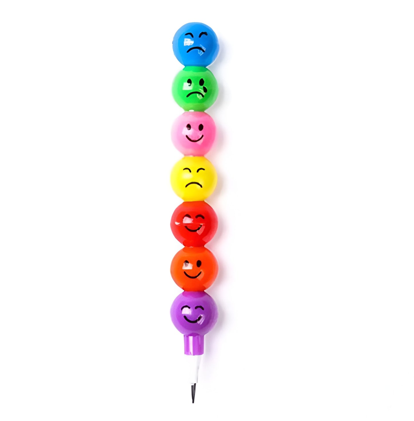 4 Pcs Smiley Cartoon Stationery Pencils – Fun Rainbow Pens with Cute Funny Faces for Kids, Students, and Gifts (Random Color)
