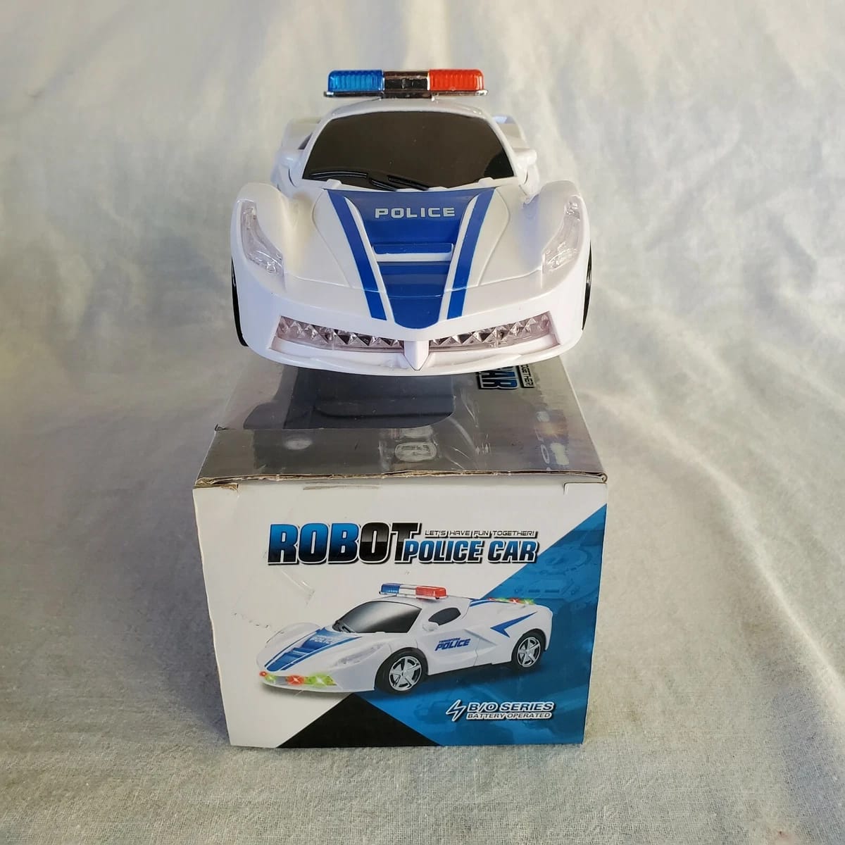Robot Police Car Toy – Transformer with Lights, Music, Automatic Rotation &amp; Bump-and-Go Movement, Brain Development &amp; Fun Play for Kids