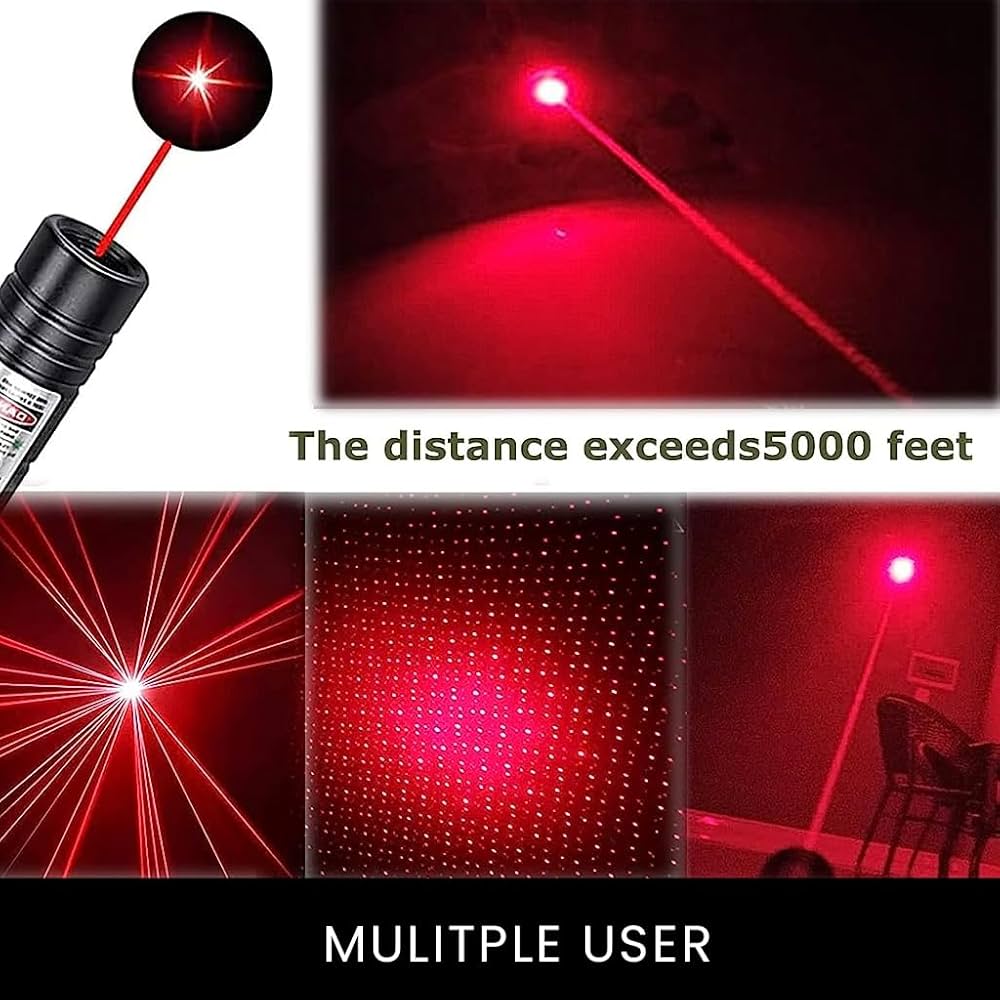 Laser 303 High Power Red Laser Pointer – Long Range Beam with Key Lock, Rechargeable 18650 Battery &amp; Charger, Durable Aluminum Alloy Body