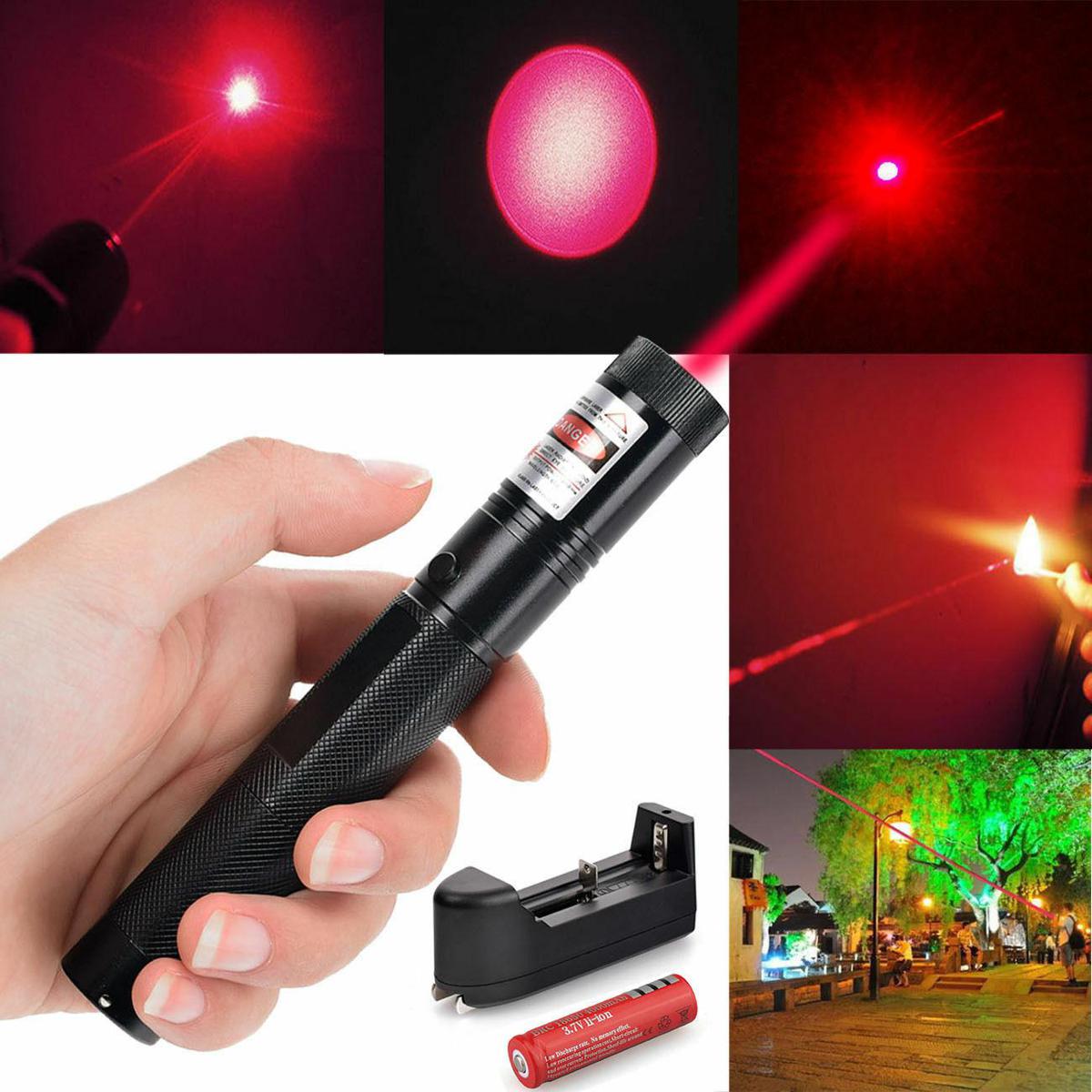 Laser 303 High Power Red Laser Pointer – Long Range Beam with Key Lock, Rechargeable 18650 Battery &amp; Charger, Durable Aluminum Alloy Body