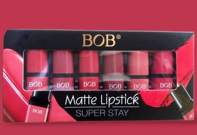 Pack of 6 Bob Super Stay Matte Lipstick Set | Best Quality Matte Lipsticks for Women (random shades)