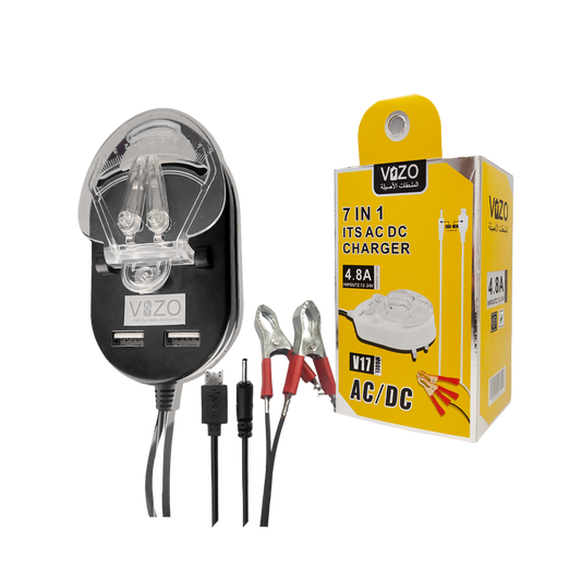 Vizo V17 - 7-in-1 Multi-Port Charger | Best Quality Charger For Android  | AC/DC Clamp Charger | AC/DC Desktop Charger