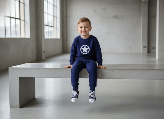 Star Printed Sweatshirt & Pajama Trouser Tracksuit for Kids | Winter Warm Fleece Clothing Set Outfit for Boys & Girls – Cozy & Stylish small