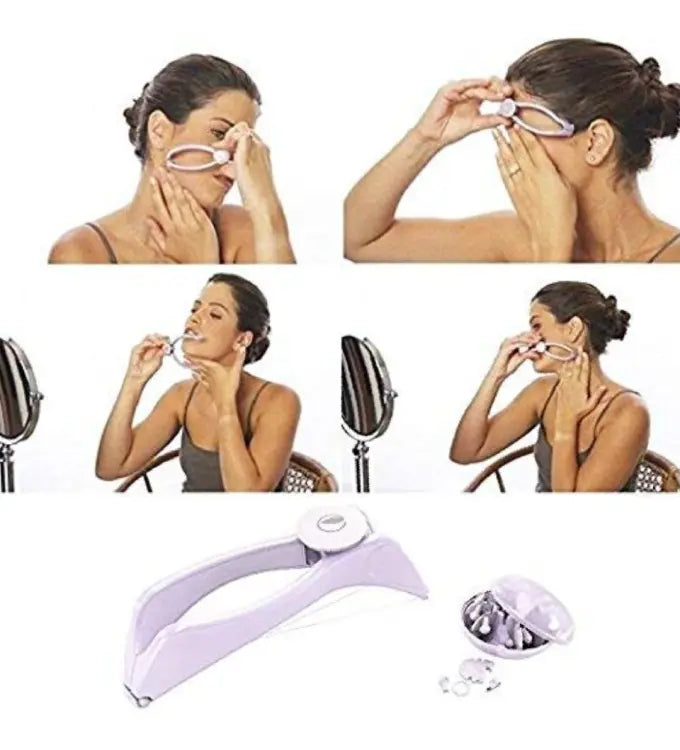 Eyebrow Threading Tool – Modern Plastic Cotton Facial &amp; Body Hair Remover for Women - Random Color
