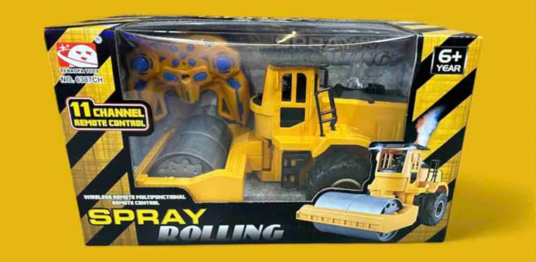 Construction Machine Roller – Remote Control Toy with Spray Effect, Heavy Duty RC Vehicle for Kids & Adults