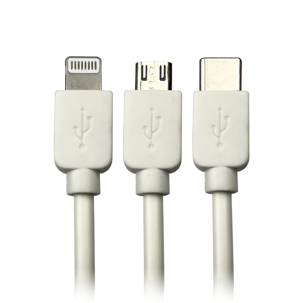 Vizo 5-in-1 Fast Data Cable Safety Fast Charging 5 in 1 USB Port 3 plugs and 2 USB ports Fast Data Cable