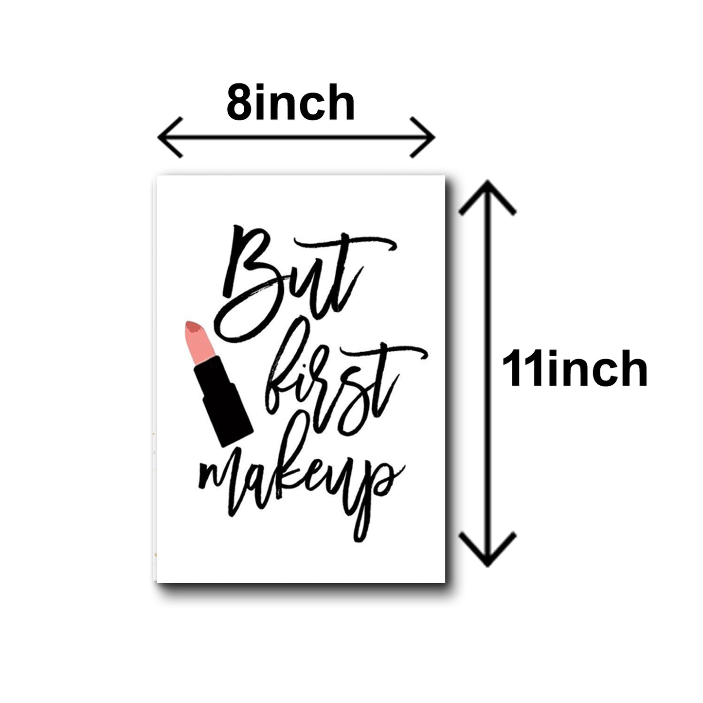 set of 5 make up themed girls room decore wall art wooden sticky Phototile frames