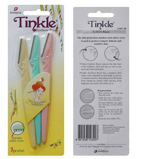 Pack of 3 Tinkle Eyebrow & Facial Hair Razor for Women