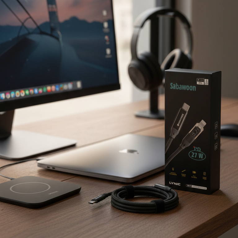 Sabawoon  Type-C to iPhone Cable | PD 27W Fast Charging – High-Speed, Safe & Durable