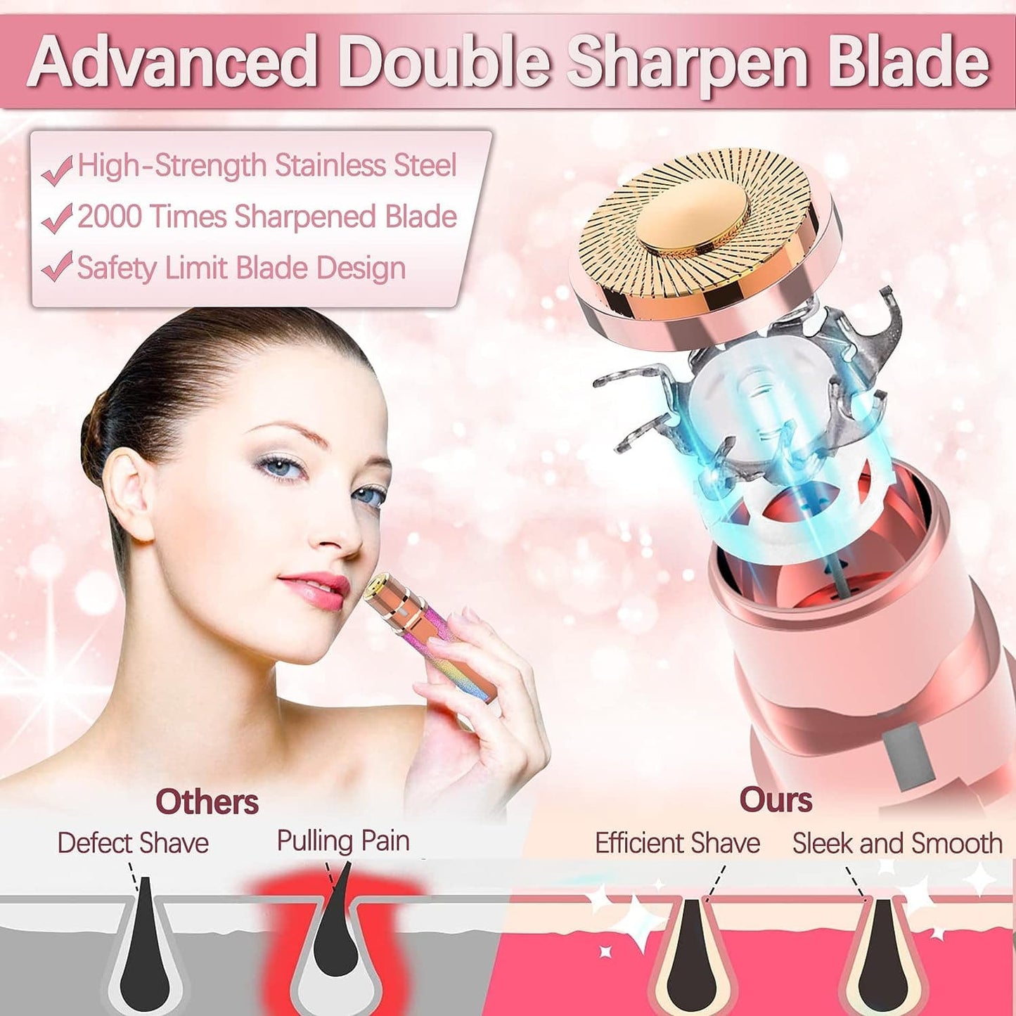 2 in 1 Electric Eyebrow Trimmer &amp; Shaver Model 203A – Rechargeable, Painless Hair Removal for Women