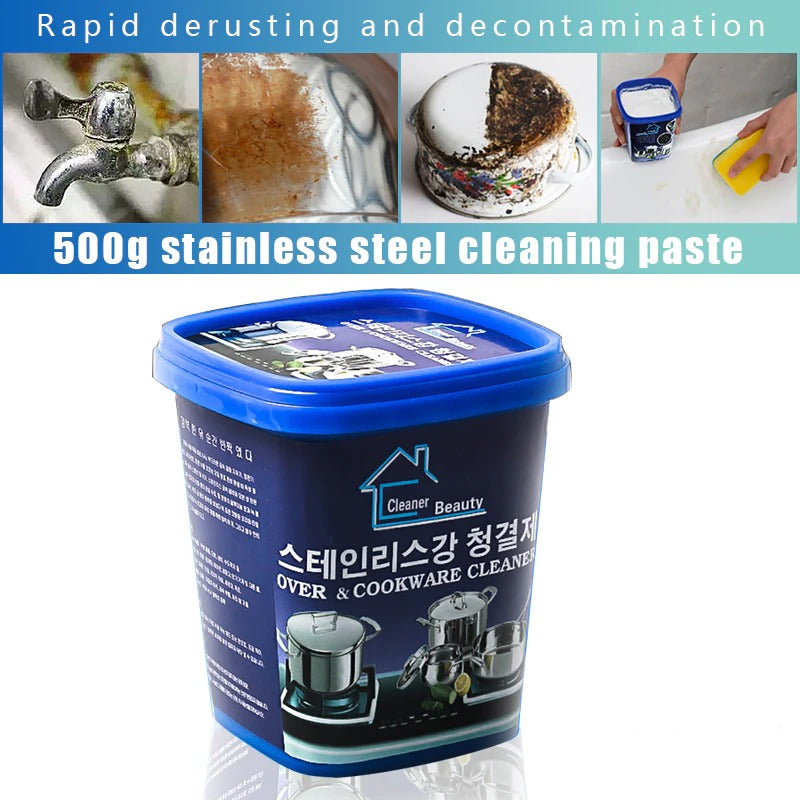Cookware Cleaner Kitchen Washing Pot Bottom Black Scale Decontamination Household Stainless Steel Cleaning Paste Powerful(500g)