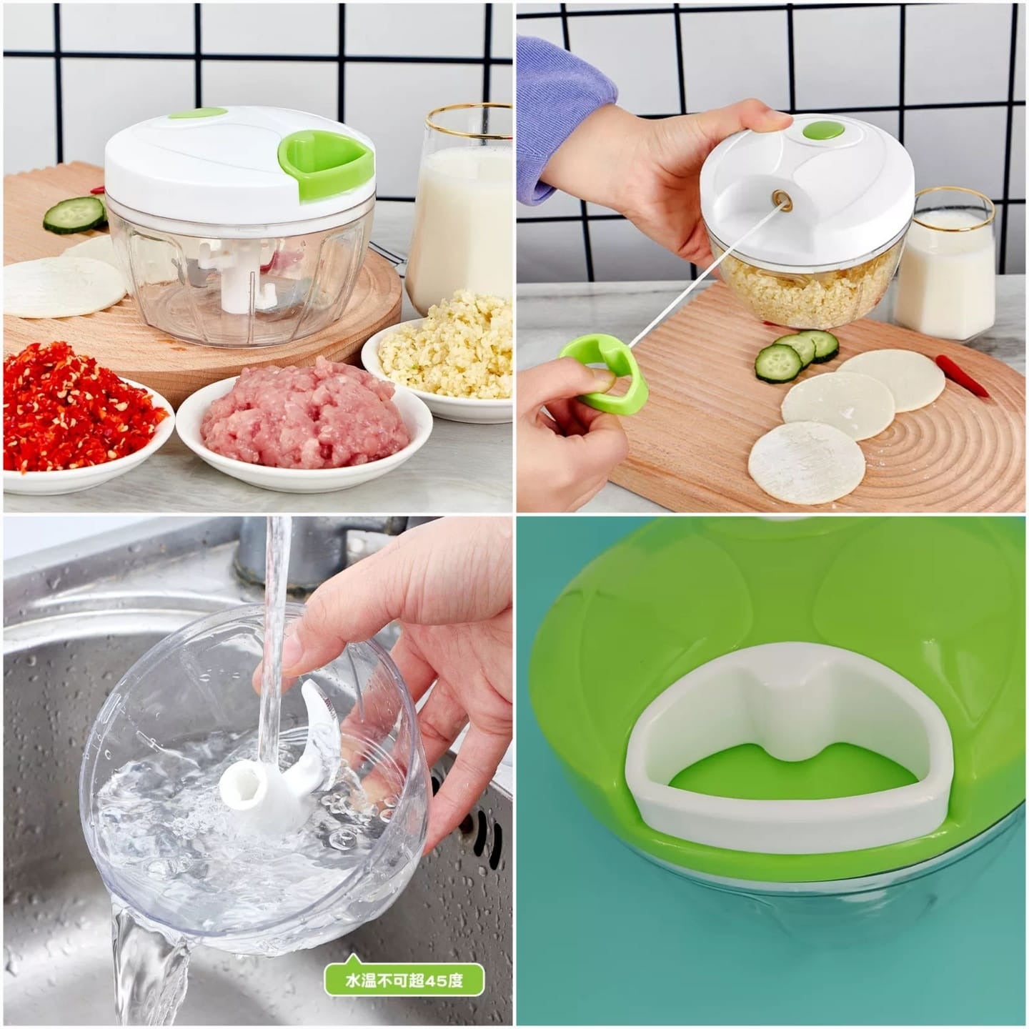 Multi-Function Food Processor - Chopper, Cutter, Grinder, Shredder, Mincer, Mini Garlic Slicer &amp; Slicer for Kitchen (Random Color)