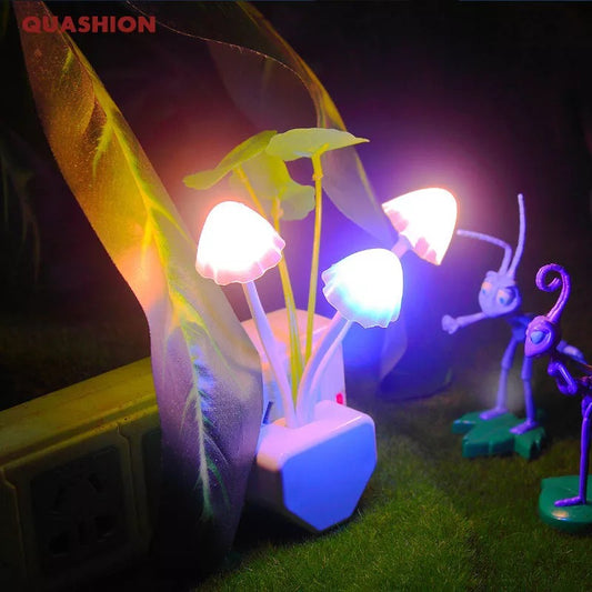 Mushroom Night Light Dusk To Dawn Sensor LED Night Lights Flower Lamp Bedroom Baby Room Lamps For Kids Gifts
