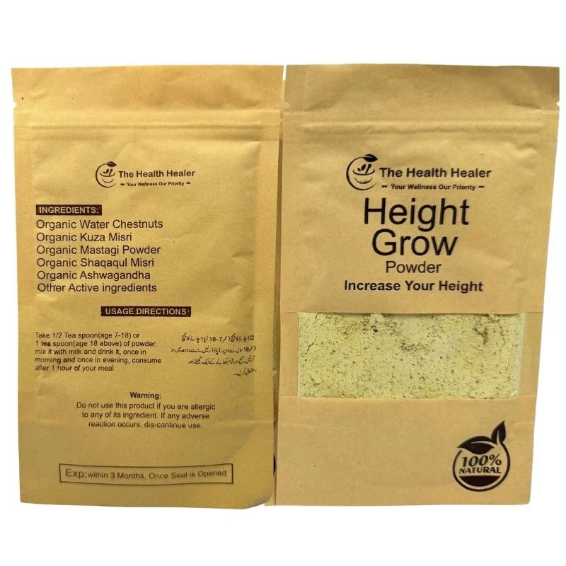 The Health Healer Height Grow Powder - 100% Natural Height Increase Supplement- 50G