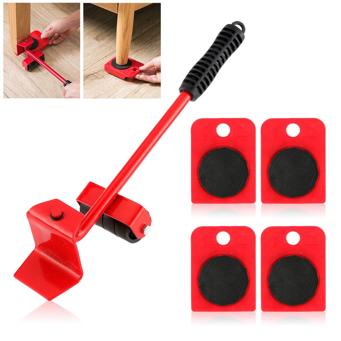 Furniture Lifter Mover Tool Set – Heavy Load Moving Rollers &amp; Lifting Tool for Furniture and Home Appliances