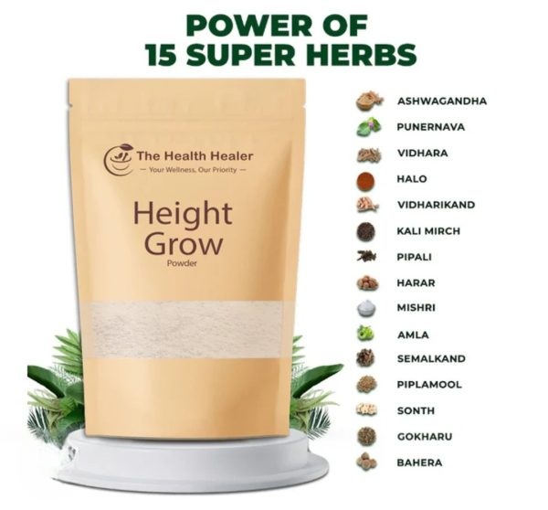 The Health Healer Height Grow Powder - 100% Natural Height Increase Supplement- 50G