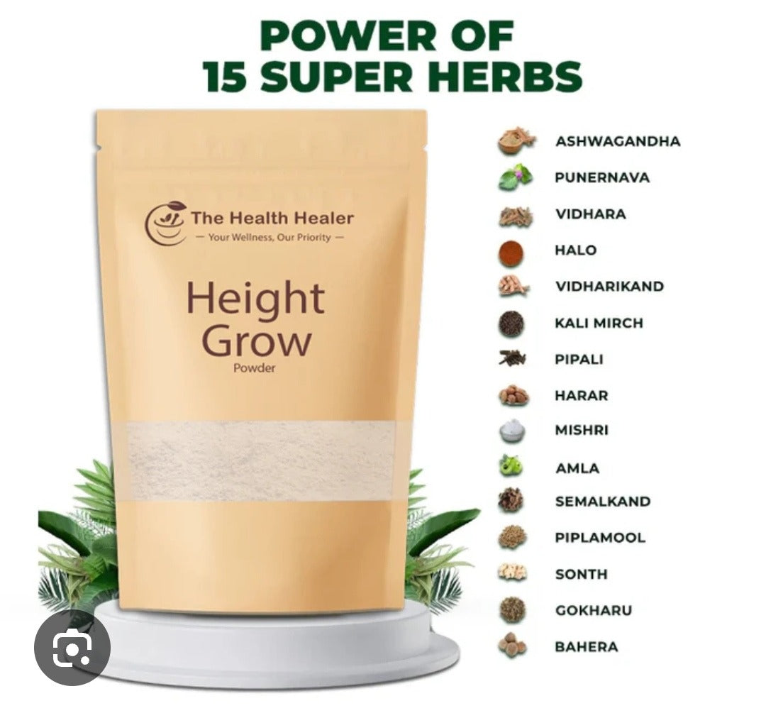 The Health Healer Height Grow Powder – 100% Natural Height Increase Supplement - 100G