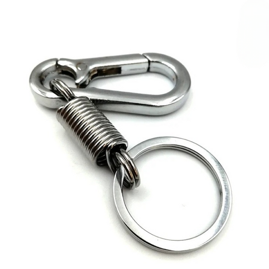 01 PCs Metallic Spring Hook Keychain – Strong Flexible Key Holder for Girls’ Bags &amp; Boys | Matt Chrome Finish | Key-Chain
