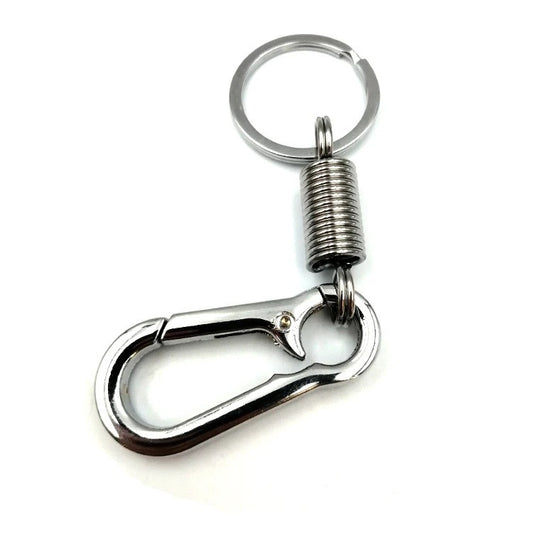 01 PCs Metallic Spring Hook Keychain – Strong Flexible Key Holder for Girls’ Bags &amp; Boys | Matt Chrome Finish | Key-Chain
