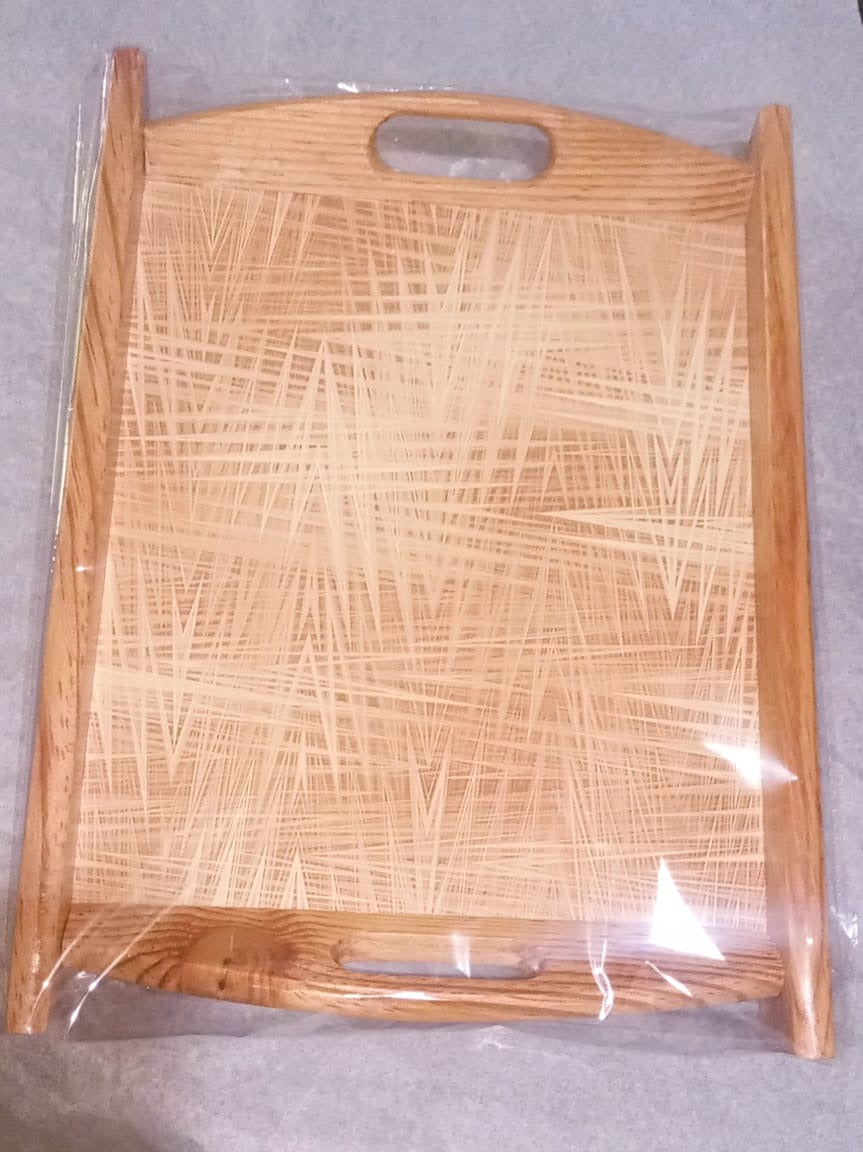 Large Wooden Serving Tray – Strong, Stylish, and Perfect for Serving Food, Drinks, and Decorating Your Home