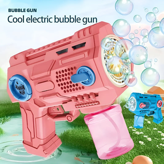 Children’s Handheld Porous Electric Bubble Gun with Lights &amp; Music – Automatic Mess-Free Bubble Blower with Bottle Fix System for Indoor/Outdoor Play, Pool Parties, Birthdays &amp; Special Events (Random Color)
