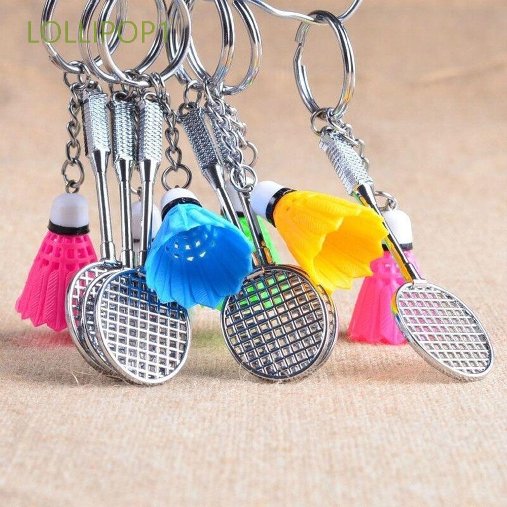 01 PCs Metal Badminton Racket &amp; Ball Keychain – Stylish Keyring Gift for Girls’ Bags &amp; Boys | Random Color Key-Chain