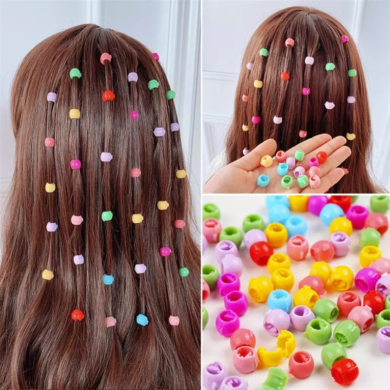 30 PCS Baby Girls Hairpins – Cute Candy Color Mini Hair Clips &amp; Hair Braids Beads Set (Random Color)