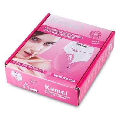 Kemei KM-189A Rechargeable Epilator – Women’s Hair Removal Device with USB Charging, Gentle Shaver &amp; Defeathering Tool for Smooth Skin