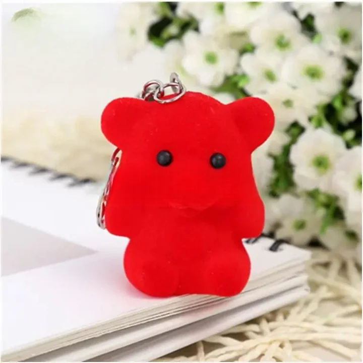 01 PCs Cute Key Chain Teddy Cherry | Small Red Bear Key Chain | Teddy Bear Key-Chain For Girls - Red Color Teddy Bear Keychain